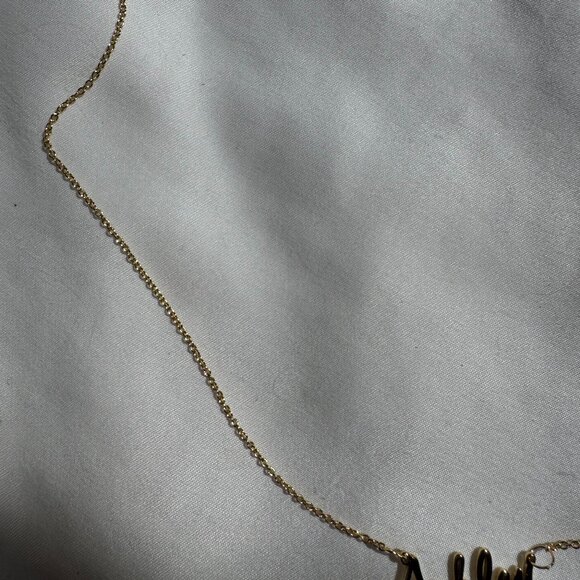 NWOT MonogramHub Script Name Necklace "Ashley" 14k Gold Plated, 18" Link Chain - Picture 10 of 16